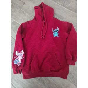 Disney Lilo & Stitch Angel Red Hoodie‎ Sweatshirt Small 4-6 Embroidered